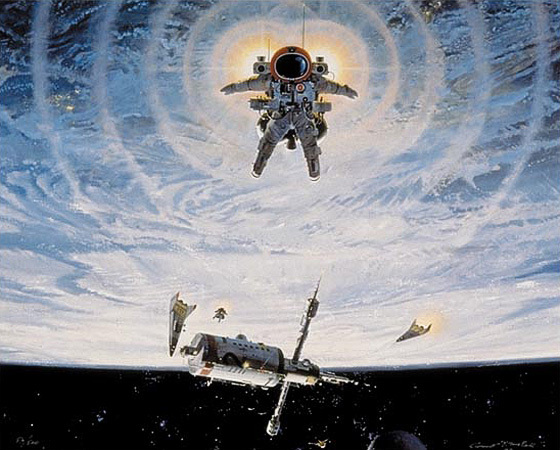 Book cover image for Our World in Space. Credit: Robert McCall